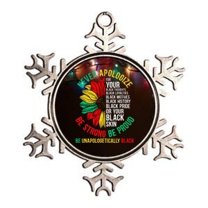 Never Apologize For Your Blackness Black History Juneteenth Metallic Star Ornament