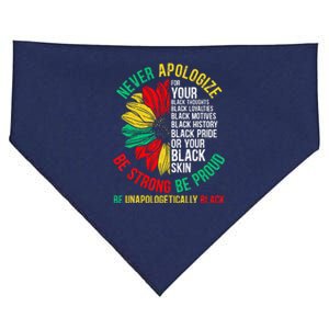 Never Apologize For Your Blackness Black History Juneteenth USA-Made Doggie Bandana