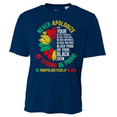 Never Apologize For Your Blackness Black History Juneteenth Cooling Performance Crew T-Shirt