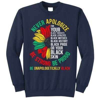 Never Apologize For Your Blackness Black History Juneteenth Sweatshirt