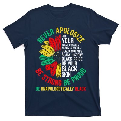 Never Apologize For Your Blackness Black History Juneteenth T-Shirt