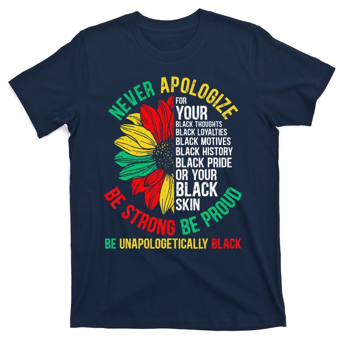 Never Apologize For Your Blackness Black History Juneteenth T-Shirt