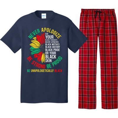 Never Apologize For Your Blackness Black History Juneteenth Pajama Set