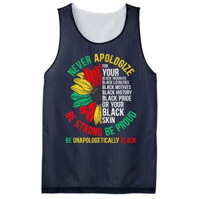 Never Apologize For Your Blackness Black History Juneteenth Mesh Reversible Basketball Jersey Tank