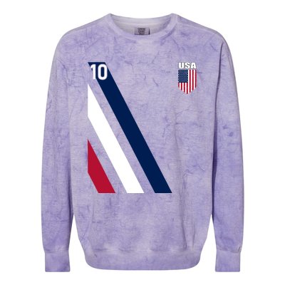 National American Flag Soccer USA Jersey Fan 10 Football USA Colorblast Crewneck Sweatshirt