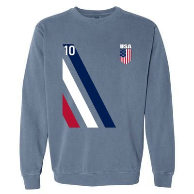 National American Flag Soccer USA Jersey Fan 10 Football USA Garment-Dyed Sweatshirt