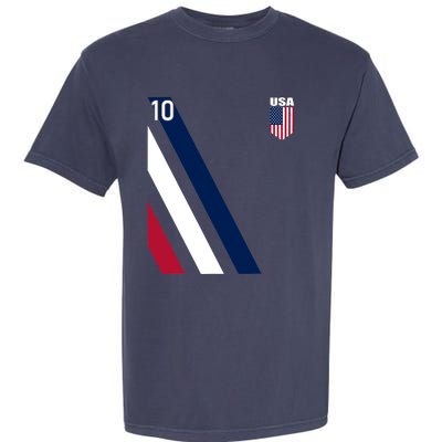 National American Flag Soccer USA Jersey Fan 10 Football USA Garment-Dyed Heavyweight T-Shirt