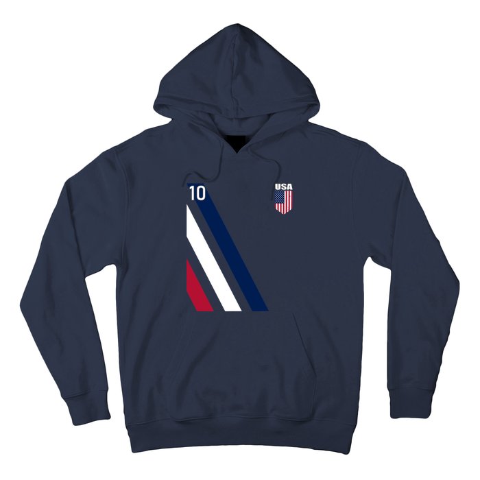 National American Flag Soccer USA Jersey Fan 10 Football USA Hoodie