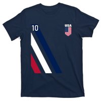 National American Flag Soccer USA Jersey Fan 10 Football USA T-Shirt