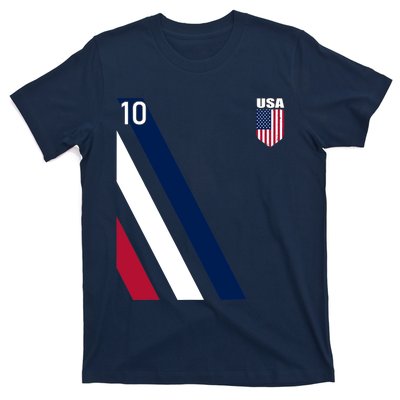 National American Flag Soccer USA Jersey Fan 10 Football USA T-Shirt