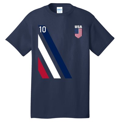 National American Flag Soccer USA Jersey Fan 10 Football USA Tall T-Shirt