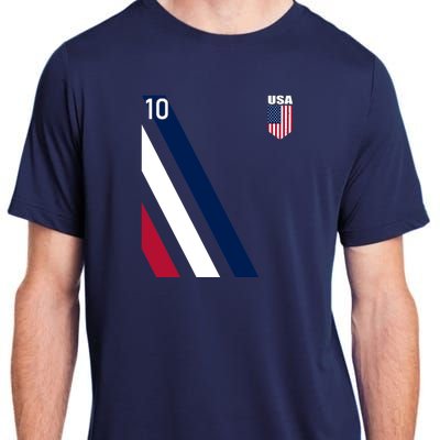 National American Flag Soccer USA Jersey Fan 10 Football USA Adult ChromaSoft Performance T-Shirt