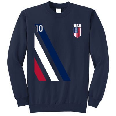 National American Flag Soccer USA Jersey Fan 10 Football USA Tall Sweatshirt