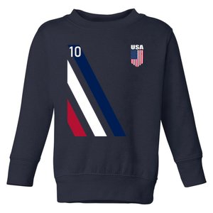 National American Flag Soccer USA Jersey Fan 10 Football USA Toddler Sweatshirt