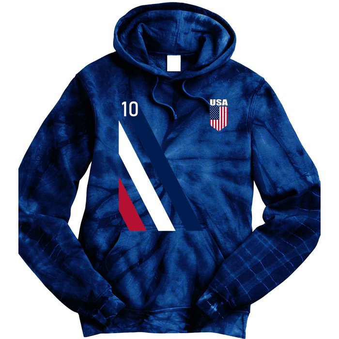 National American Flag Soccer USA Jersey Fan 10 Football USA Tie Dye Hoodie