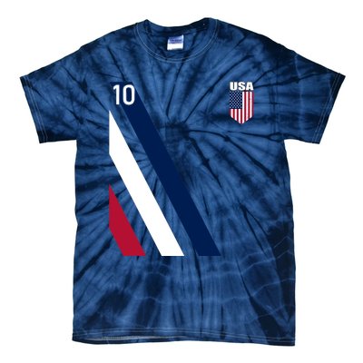 National American Flag Soccer USA Jersey Fan 10 Football USA Tie-Dye T-Shirt