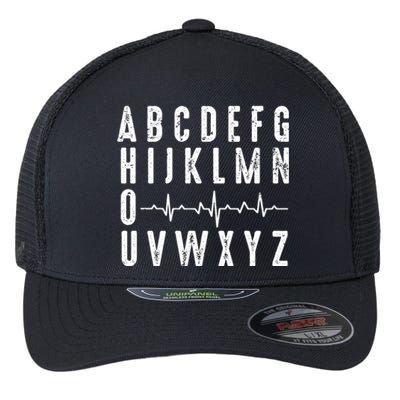 Nurse Abcs Funny Pqrst Ekg Heart Rhythm Gift Flexfit Unipanel Trucker Cap