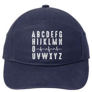 Nurse Abcs Funny Pqrst Ekg Heart Rhythm Gift 7-Panel Snapback Hat