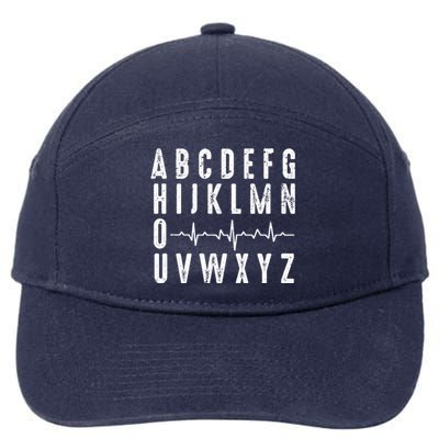 Nurse Abcs Funny Pqrst Ekg Heart Rhythm Gift 7-Panel Snapback Hat