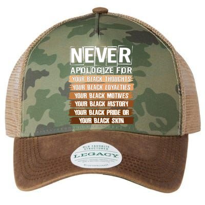 Never Apologize For Your Black History Legacy Tie Dye Trucker Hat