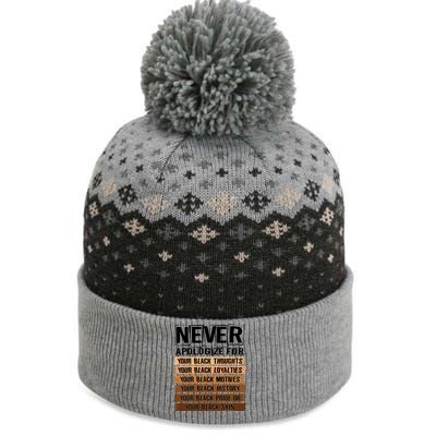 Never Apologize For Your Black History The Baniff Cuffed Pom Beanie