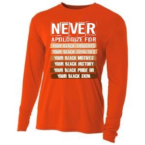 Never Apologize For Your Black History Cooling Performance Long Sleeve Crew