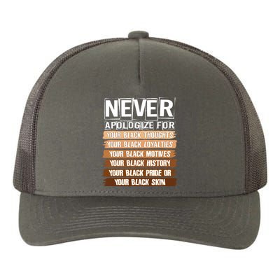 Never Apologize For Your Black History Yupoong Adult 5-Panel Trucker Hat