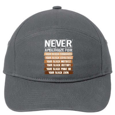 Never Apologize For Your Black History 7-Panel Snapback Hat