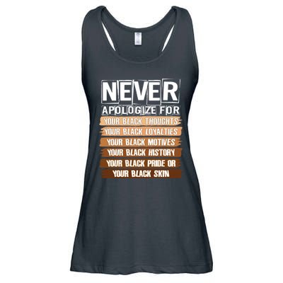 Never Apologize For Your Black History Ladies Essential Flowy Tank