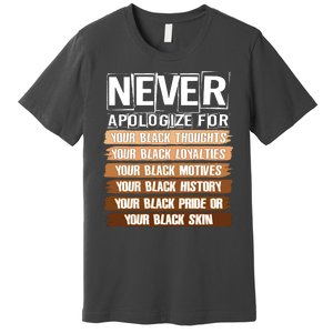 Never Apologize For Your Black History Premium T-Shirt