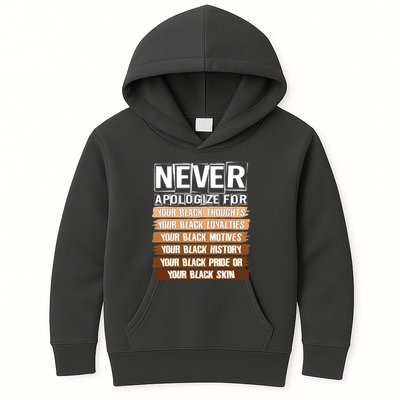 Never Apologize For Your Black History Kids Hoodie