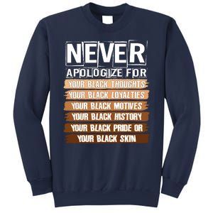 Never Apologize For Your Black History Sweatshirt