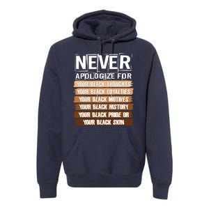 Never Apologize For Your Black History Premium Hoodie