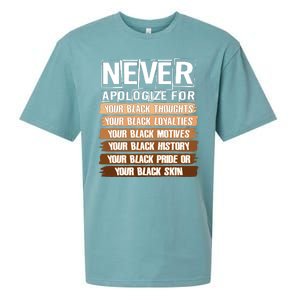 Never Apologize For Your Black History Sueded Cloud Jersey T-Shirt