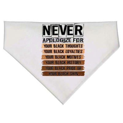 Never Apologize For Your Black History USA-Made Doggie Bandana