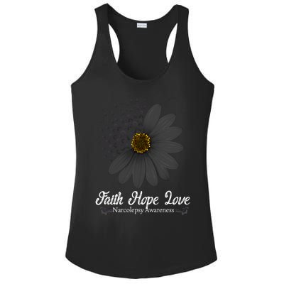 Narcolepsy Awareness Faith Hope Love Black Ribbon Support Gift Ladies PosiCharge Competitor Racerback Tank