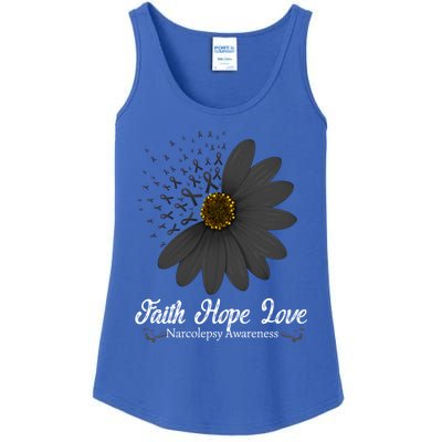 Narcolepsy Awareness Faith Hope Love Black Ribbon Support Gift Ladies Essential Tank