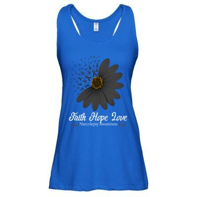 Narcolepsy Awareness Faith Hope Love Black Ribbon Support Gift Ladies Essential Flowy Tank