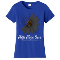 Narcolepsy Awareness Faith Hope Love Black Ribbon Support Gift Women's T-Shirt