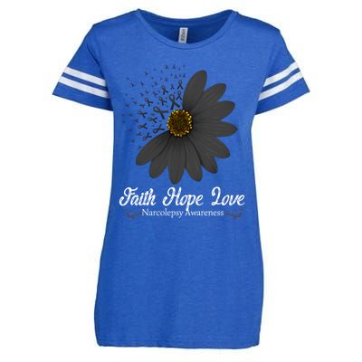 Narcolepsy Awareness Faith Hope Love Black Ribbon Support Gift Enza Ladies Jersey Football T-Shirt