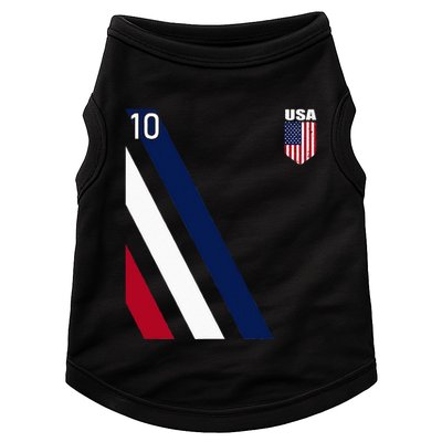 National American Flag Soccer USA Jersey Fan 10 Football USA Doggie Tank