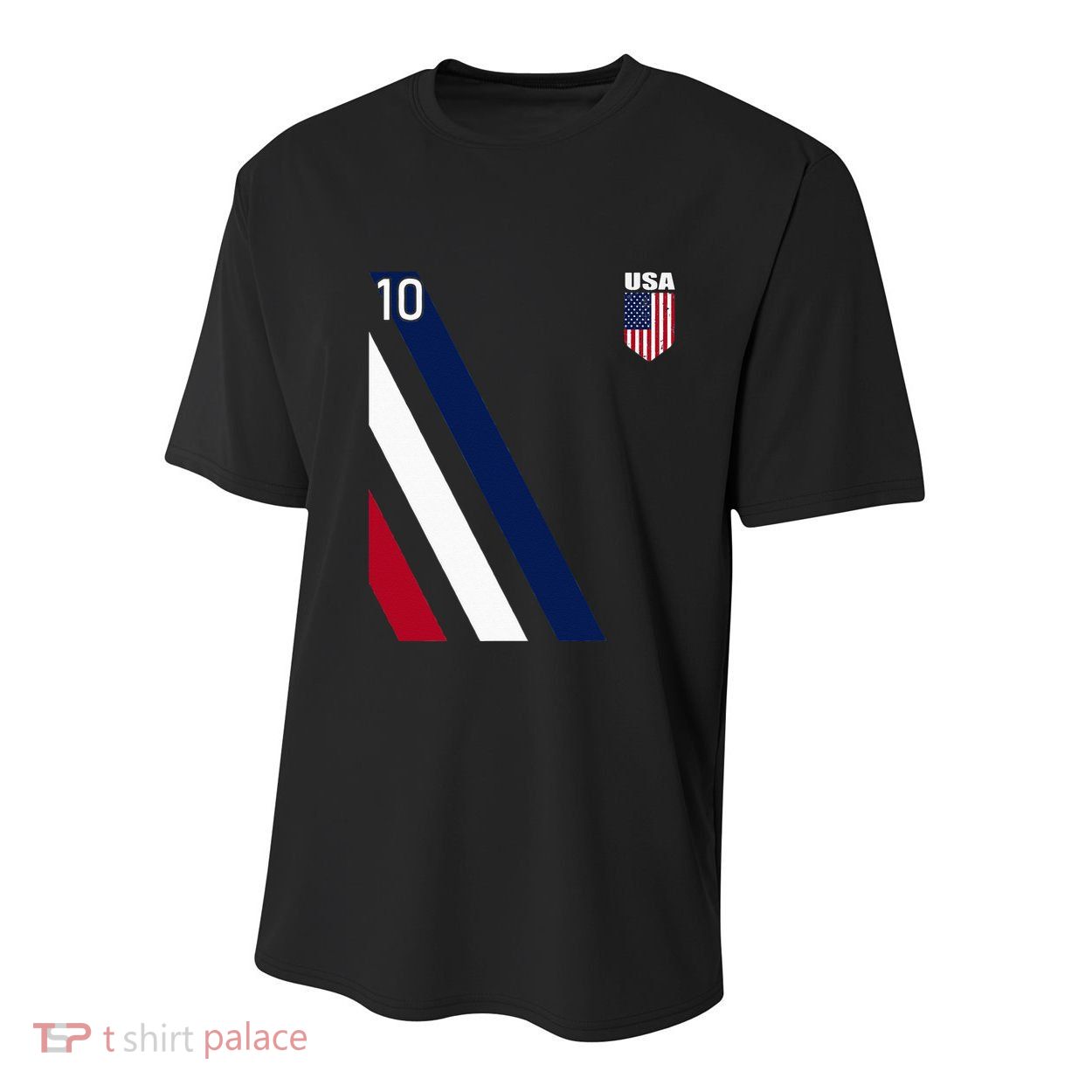 National American Flag Soccer USA Jersey Fan 10 Football USA Youth Performance Sprint T-Shirt