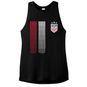 National America Flag USA American Football Fan Soccer Team Ladies PosiCharge Tri-Blend Wicking Tank