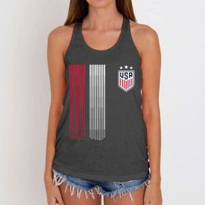 National America Flag USA American Football Fan Soccer Team Women's Knotted Racerback Tank