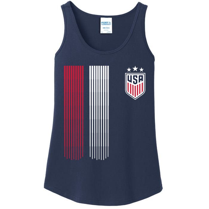 National America Flag USA American Football Fan Soccer Team Ladies Essential Tank