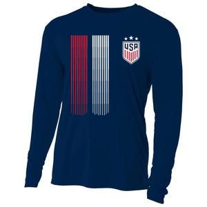 National America Flag USA American Football Fan Soccer Team Cooling Performance Long Sleeve Crew