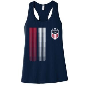 National America Flag USA American Football Fan Soccer Team Women's Racerback Tank