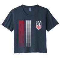 National America Flag USA American Football Fan Soccer Team Women's Crop Top Tee