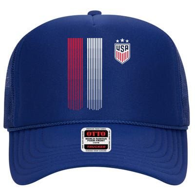 National America Flag USA American Football Fan Soccer Team High Crown Mesh Back Trucker Hat