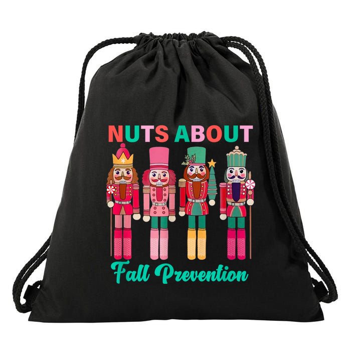 Nuts About Fall Prevention Funny Nutcracker Holiday Drawstring Bag